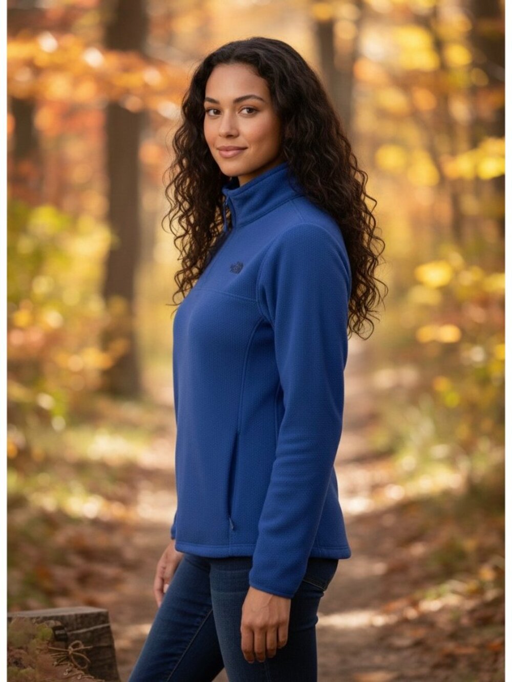 The North Face Blue 1/4 Zip Fleece Pullover | Athleisure 90s Minimalist Gorpcore - Picture 3 of 11
